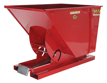 1 CuYd 70 Degree Medium Duty Self Dumping Hopper w/ Bumper Release - Red